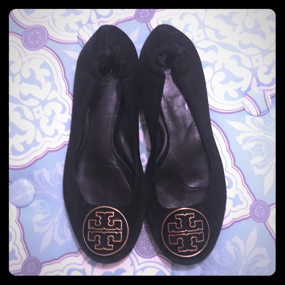 Dark Navy Suede Tory Burch Flats
